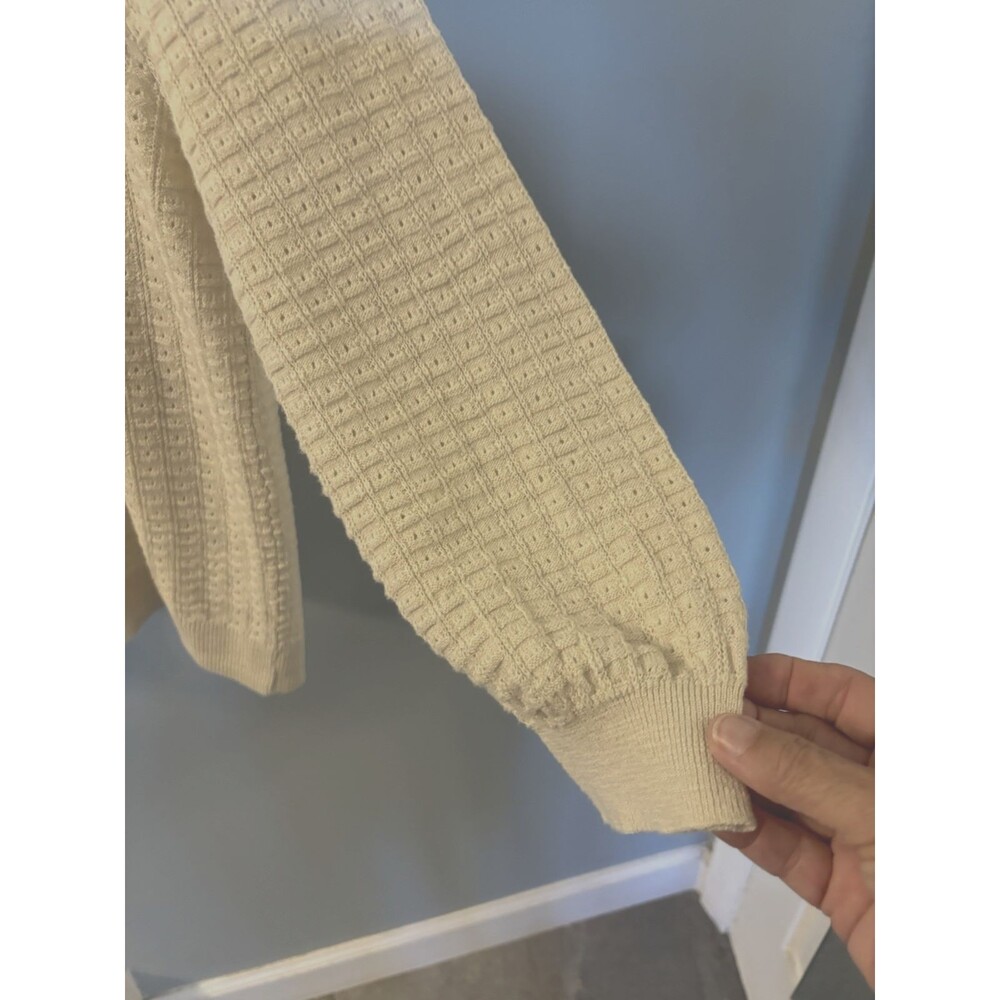Croft & Barrow Women’s Lightweight Cream Color Open Knit Cardigan Size M - Picture 5 of 6